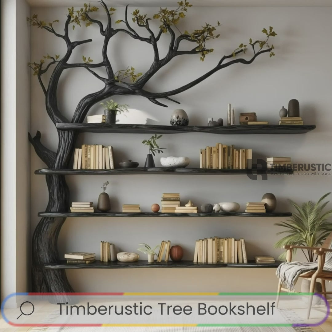 Elaris Branch Solid Wood Tree Bookshelf