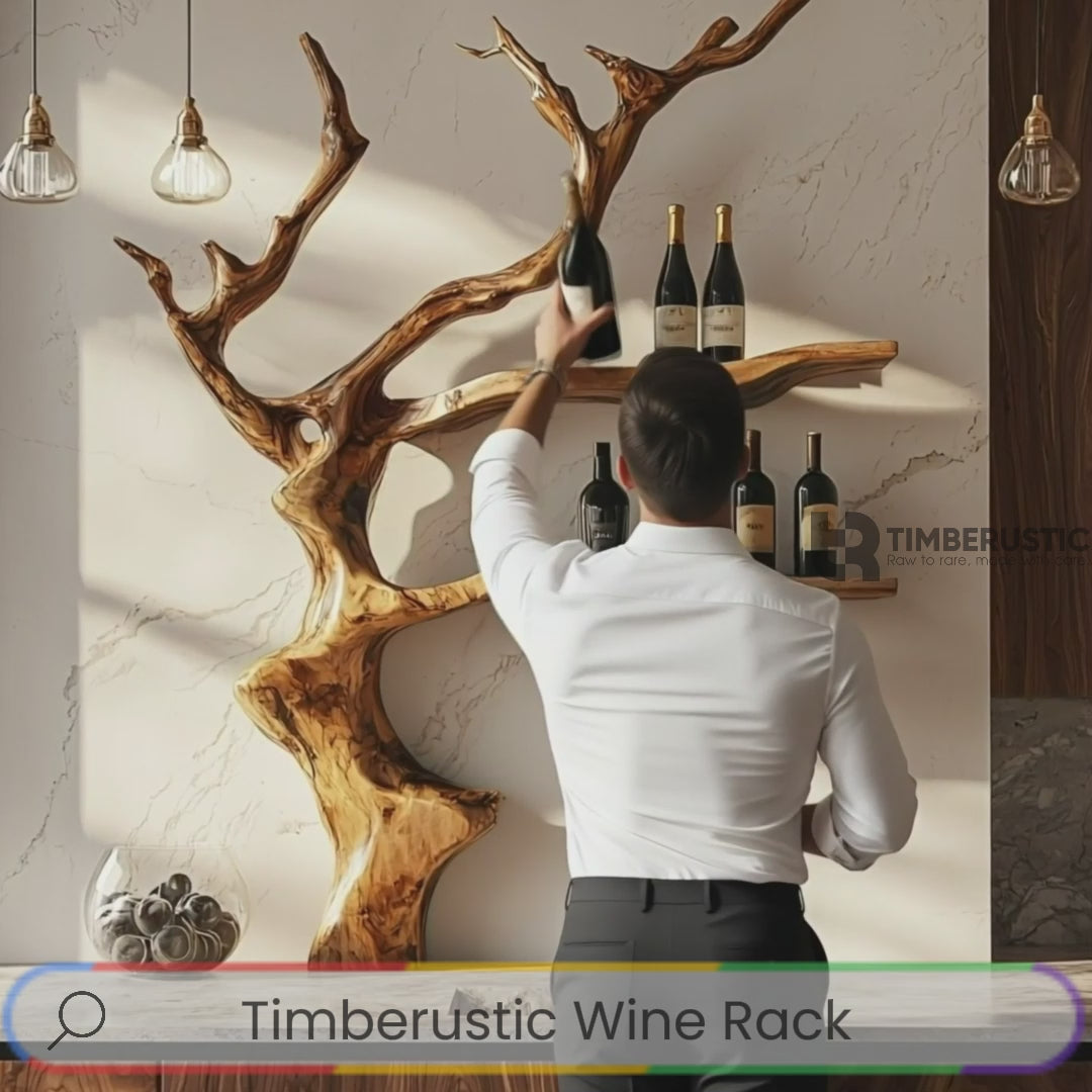 Arboreon Handcrafted Solid Wood Tree Wine Rack