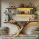 Kaelorin Live Edge Solid Wood Console Table with Shelves