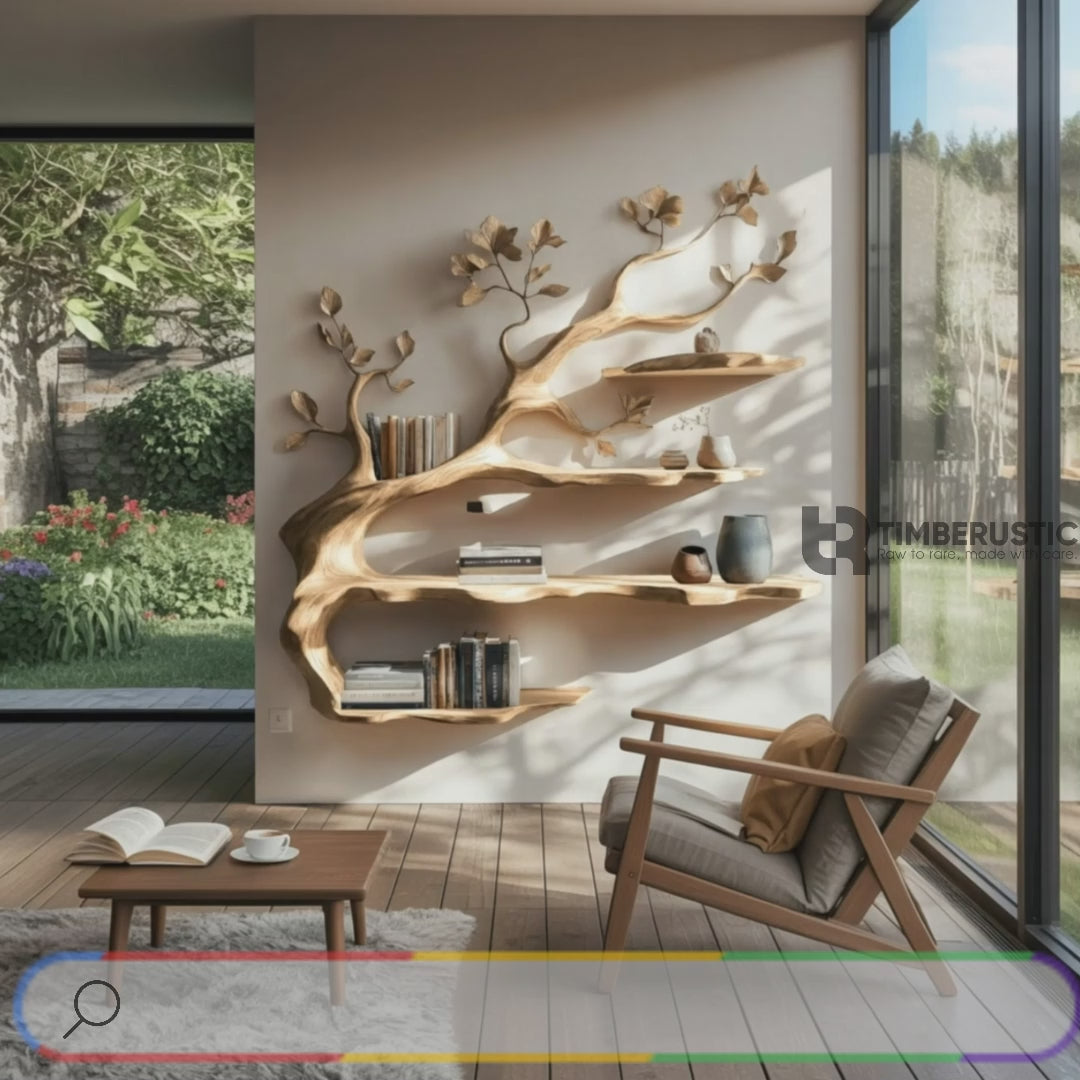 Arborlyn Handcrafted Tree-Inspired Wooden Bookshelf