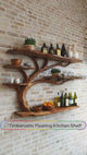 Norvaryn Live Edge Solid Wood Floating Kitchen Shelf