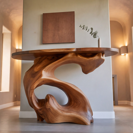 Sculptural Solid Wood Console Table - TimbeRustic Console Table
