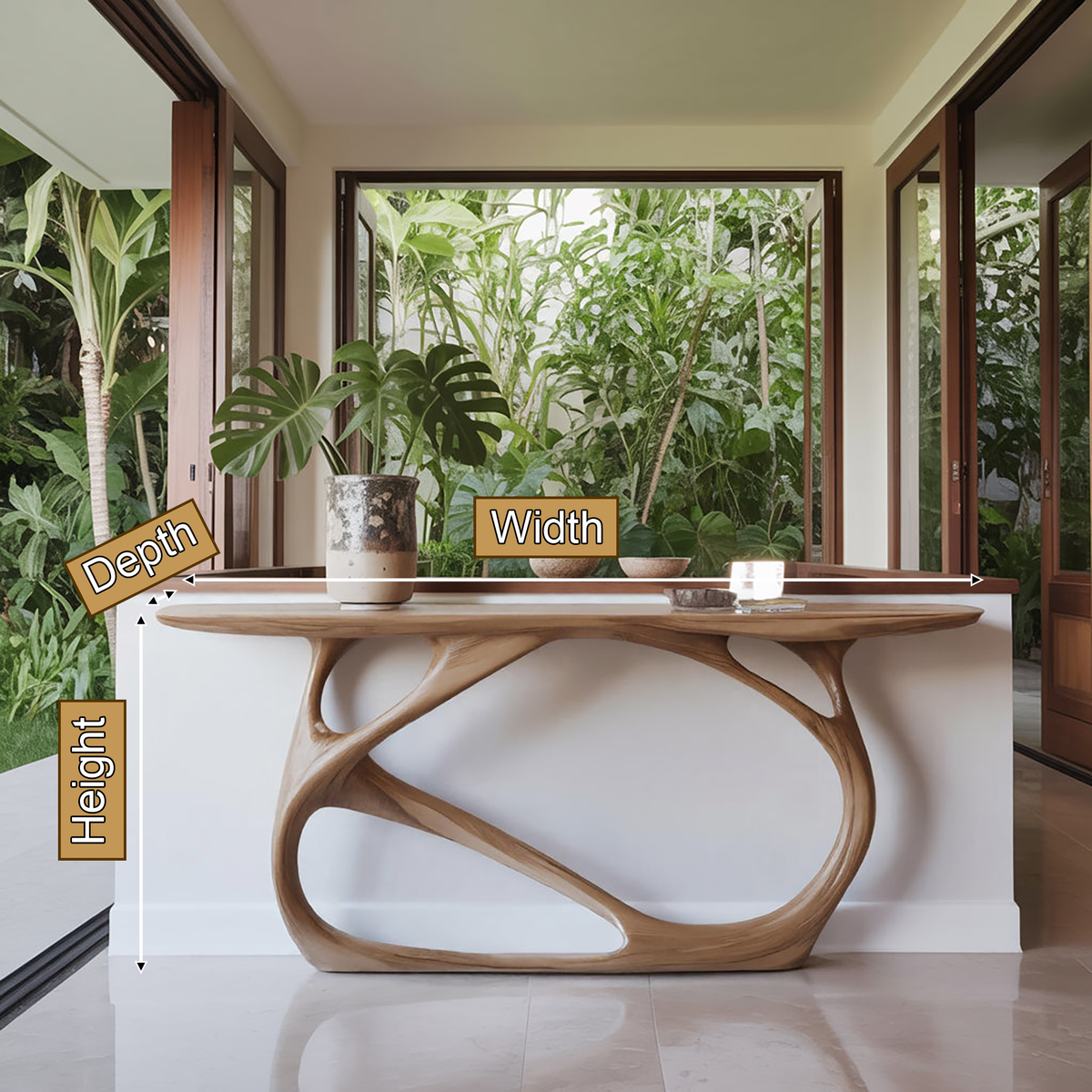 Flowing Design Handcraft Console Table - TimbeRustic Console Table