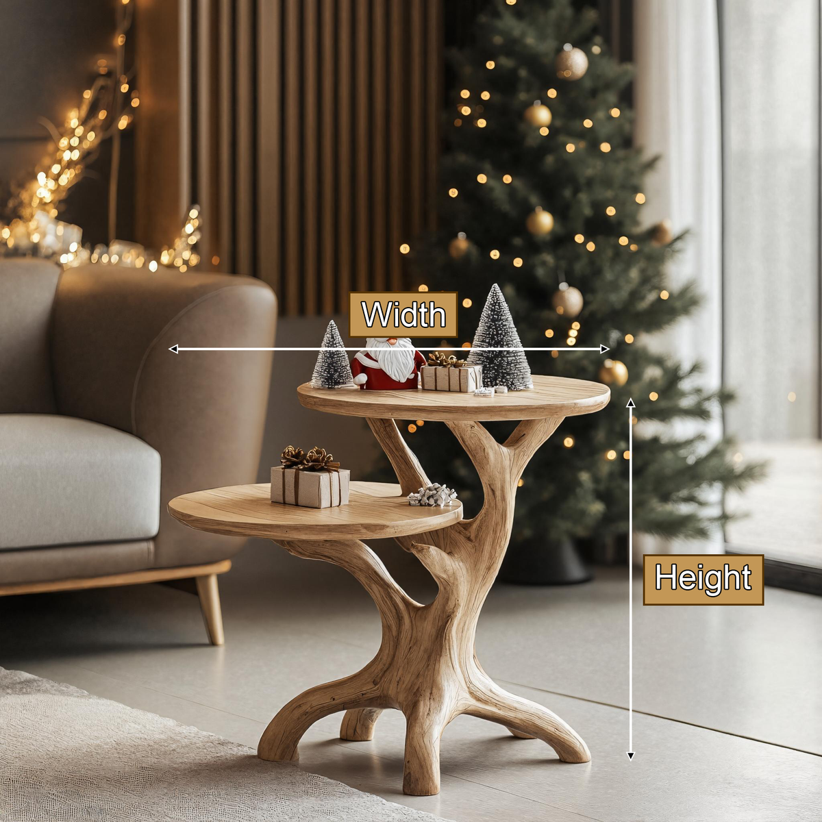 Natural Root Solid Wood Side Table - Timberustic Side Table