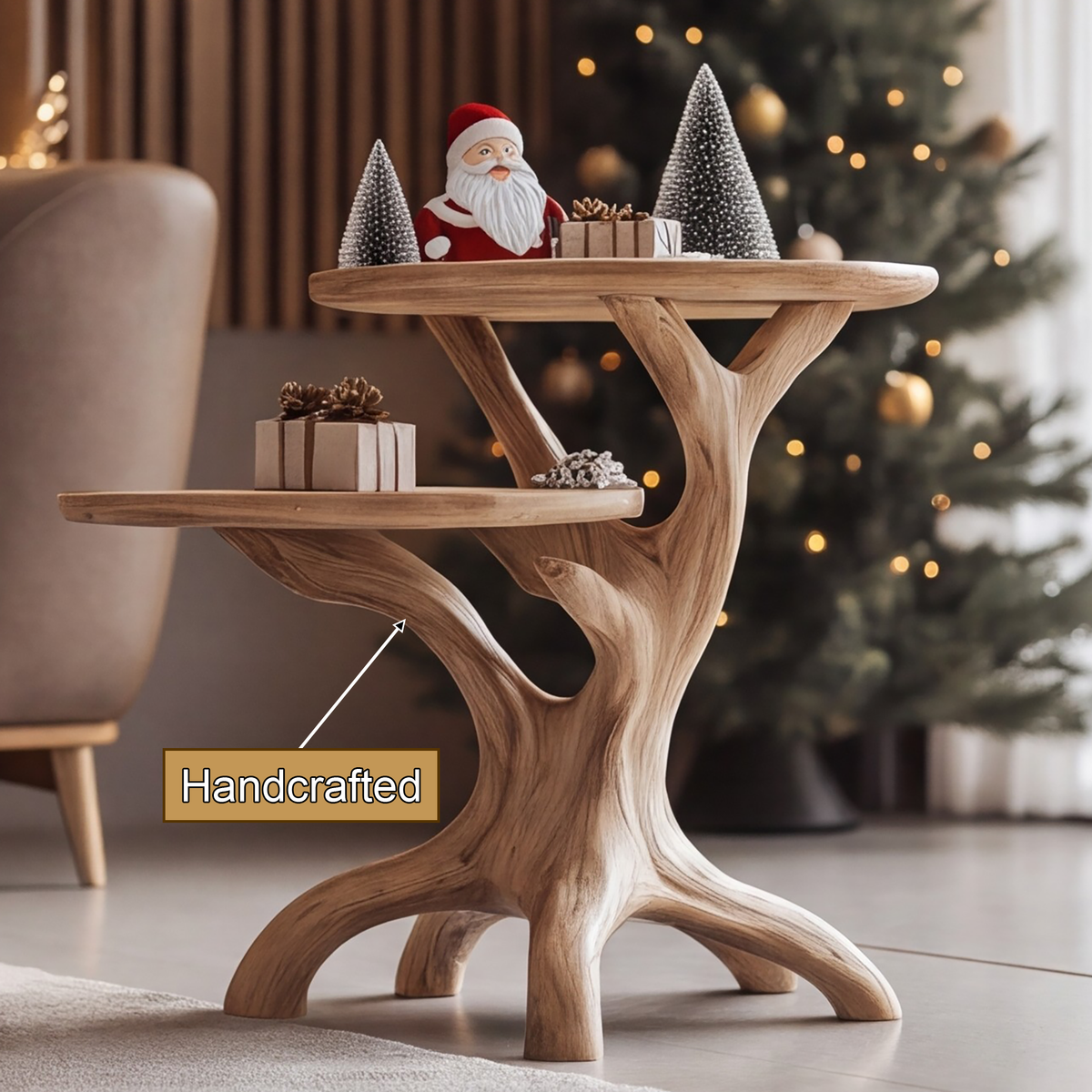 Natural Root Solid Wood Side Table - Timberustic Side Table