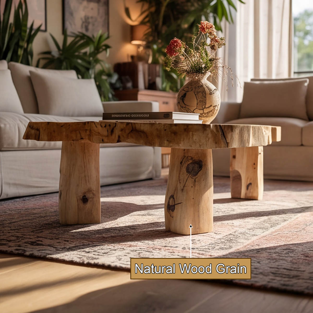 Solace Live Edge Solid Wood Coffee Table - Timberustic Coffee Table