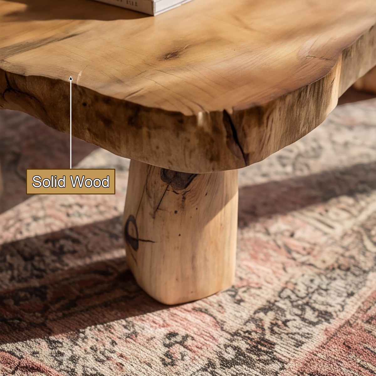 Solace Live Edge Solid Wood Coffee Table - Timberustic Coffee Table