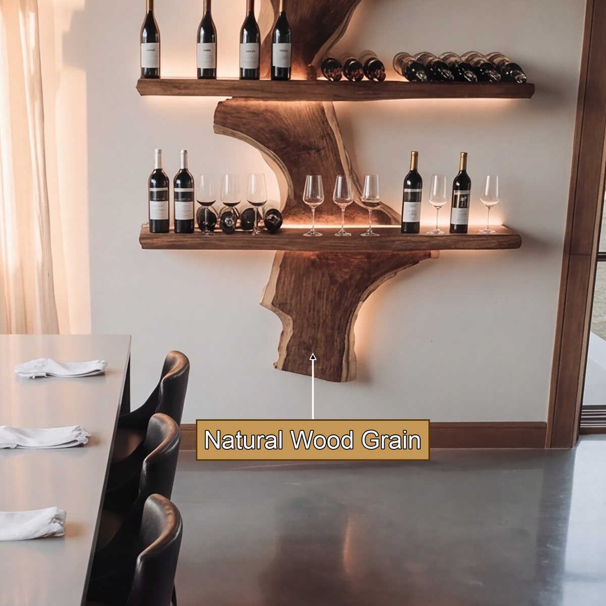 Driftwood Edge Floating Wine Rack - Timberustic Wine Rack